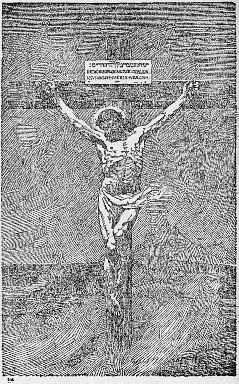 old drawing of Jesus on cross