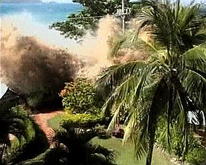 Tsunami roars in on village. APTN